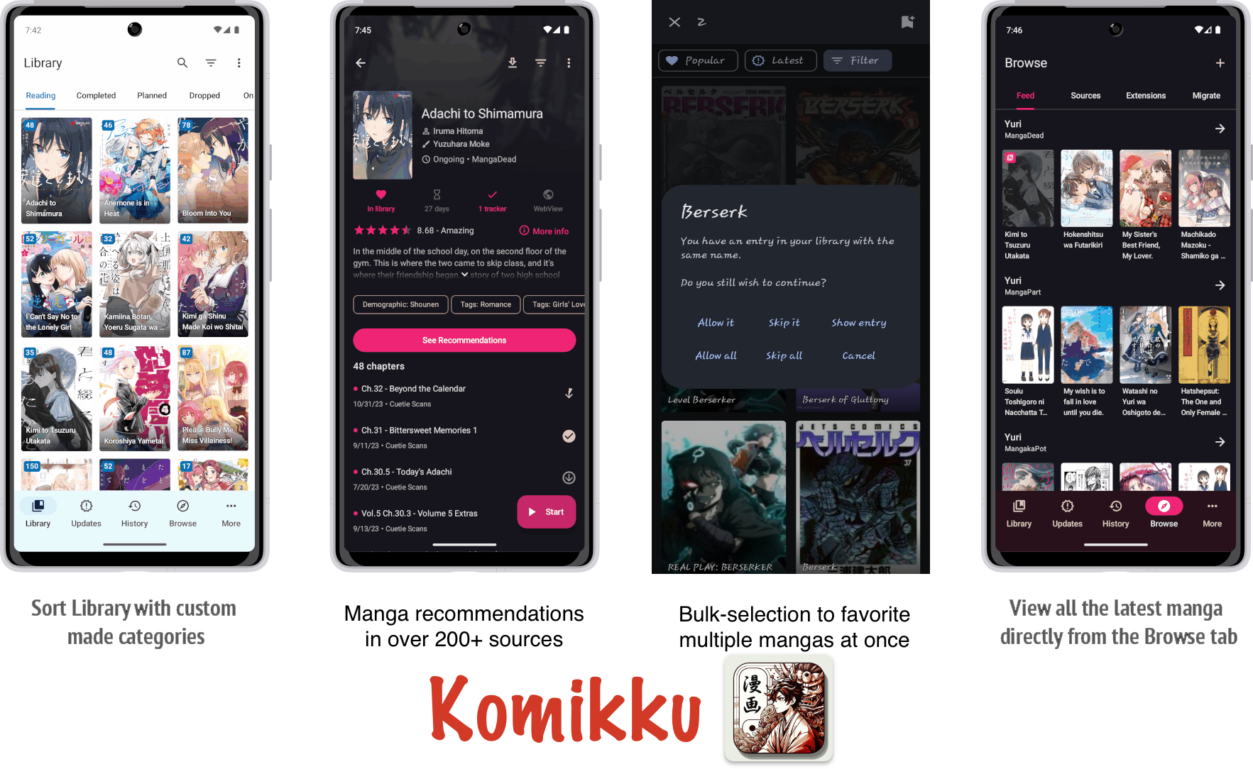 screenshots of app